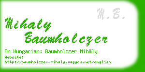 mihaly baumholczer business card